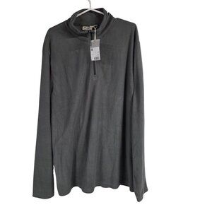 Mountain Warehouse Mens XL Cozy Gray Polyester Camber Fleece 1/4 Zip Sweater NWT